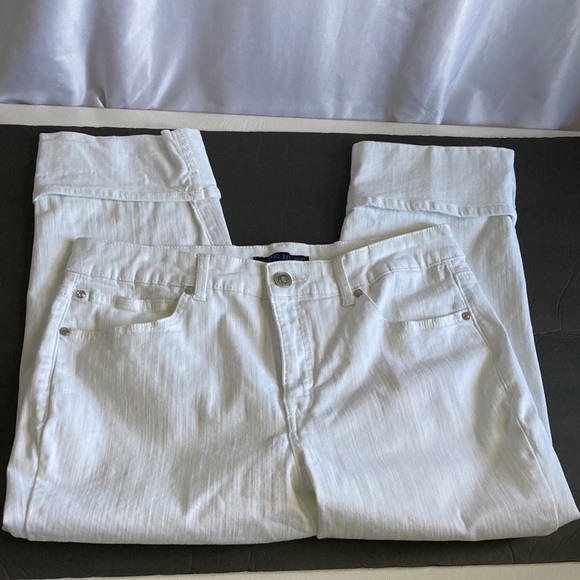 Code Bleu Gwen White Cropped Cuffed Jeans Size 14 - Picture 2 of 13